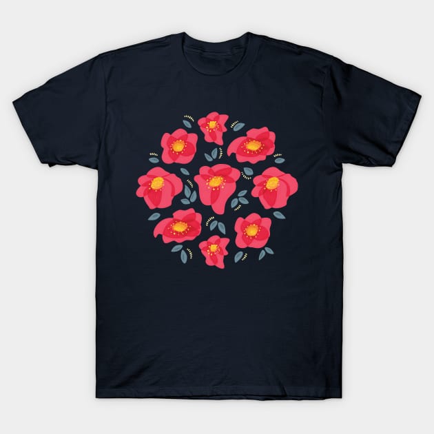 Pretty Flowers With Bright Pink Petals T-Shirt by Boriana Giormova